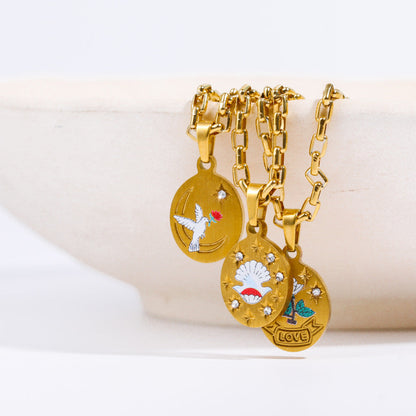 Celeste – Collier Pendentif Peint