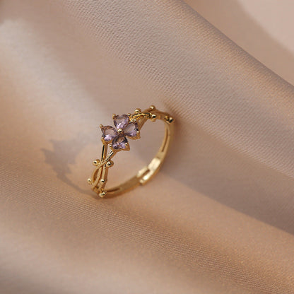 Clara – Bague Ajustable en Zircon Finition Brillante