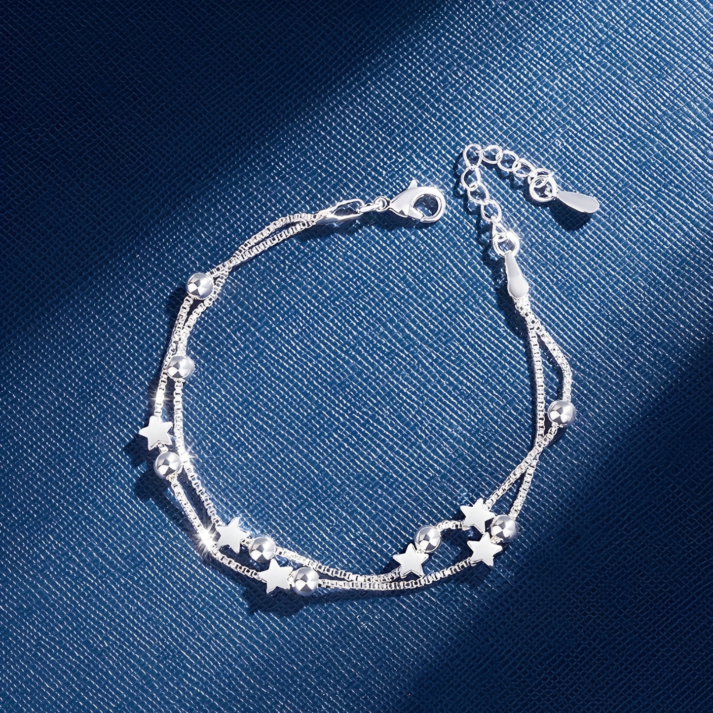 Yuna – Bracelet Double Cercle Étoilé Style Coréen