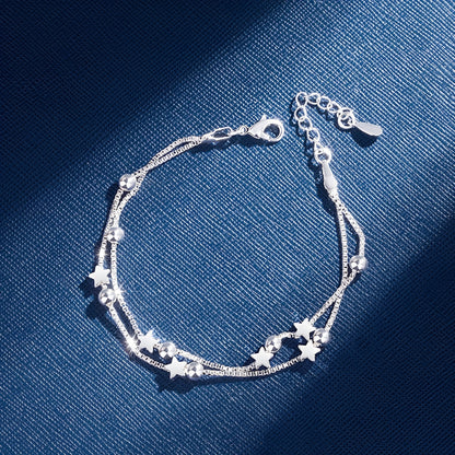 Yuna – Bracelet Double Cercle Étoilé Style Coréen