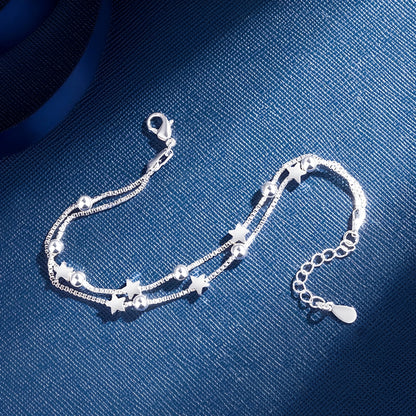 Yuna – Bracelet Double Cercle Étoilé Style Coréen