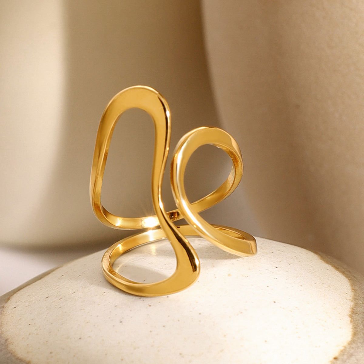 Melina – Bague Mosaïque Dorée