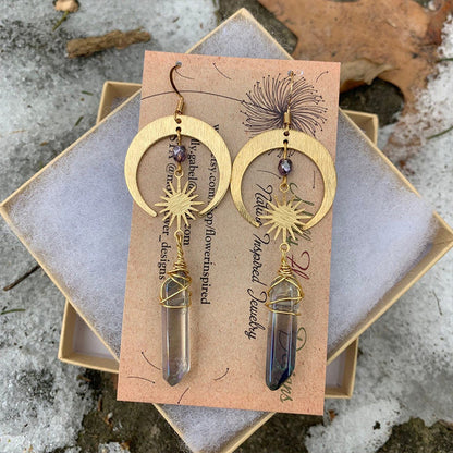 Hazel – Boucles d’Oreilles Bohème Lune & Étoile