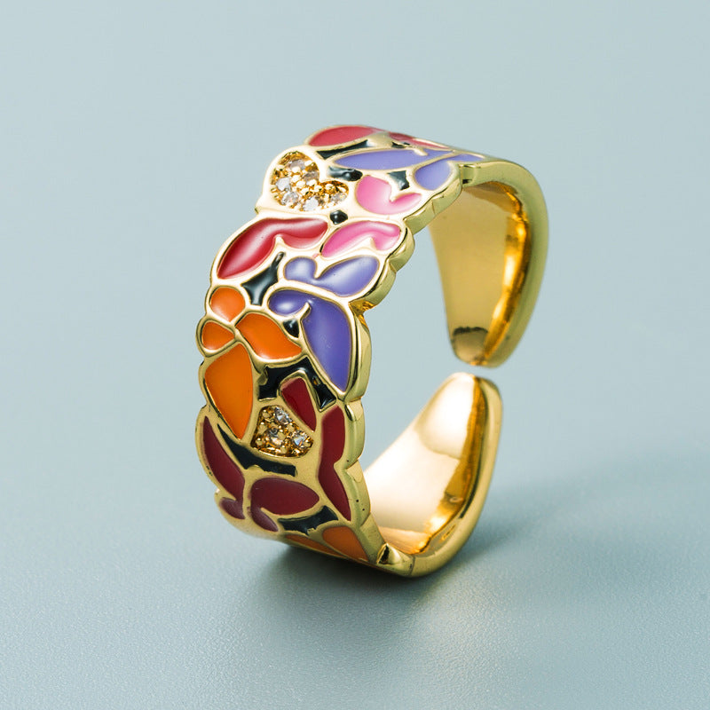 Kamille – Bague Camille Large Bleu Feuillage