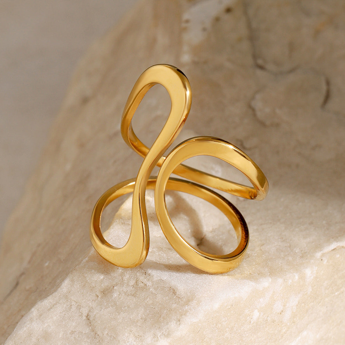 Melina – Bague Mosaïque Dorée