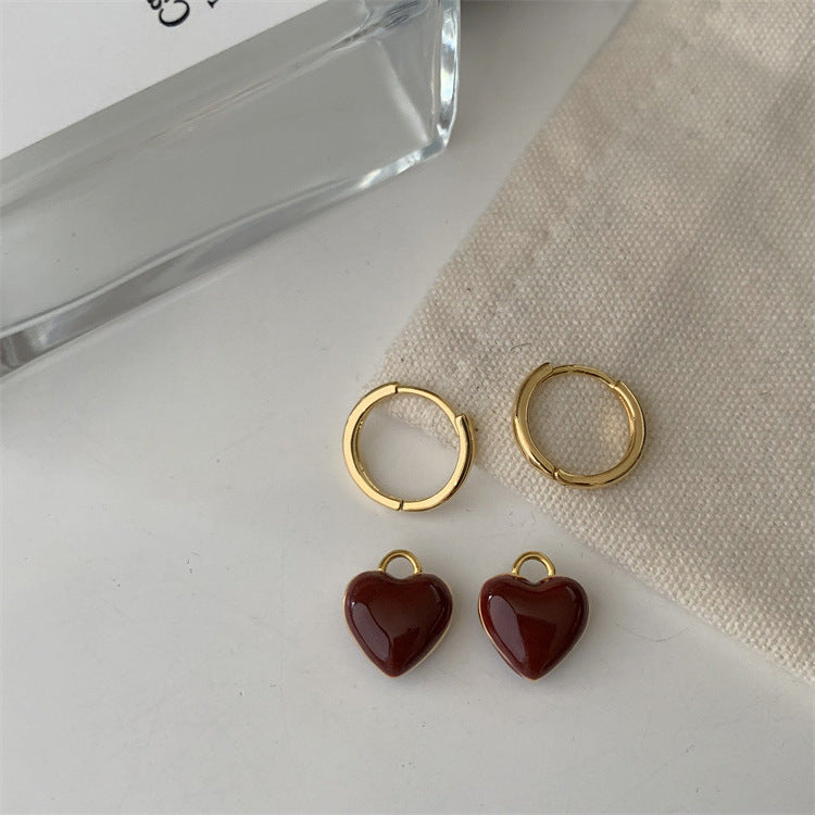Clemence – Boucles d’Oreilles Cœur Goutte Rétro Français