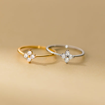 Mia – Bague Trèfle Cristal