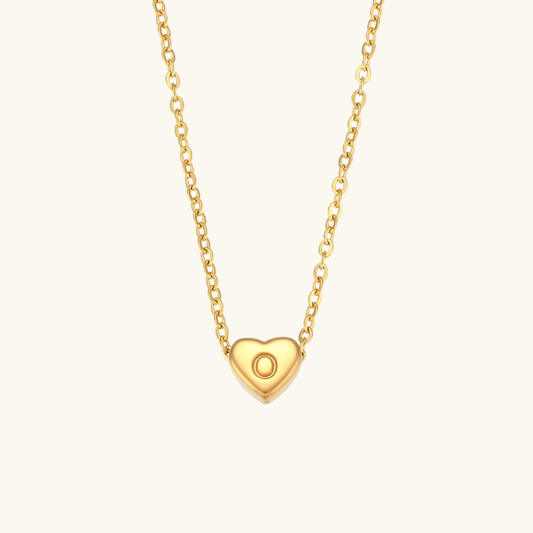 Arielle – Collier Cœur Initiale Doré