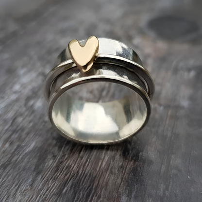 Pia – Bague Rotative Cœur Pêche Décompression
