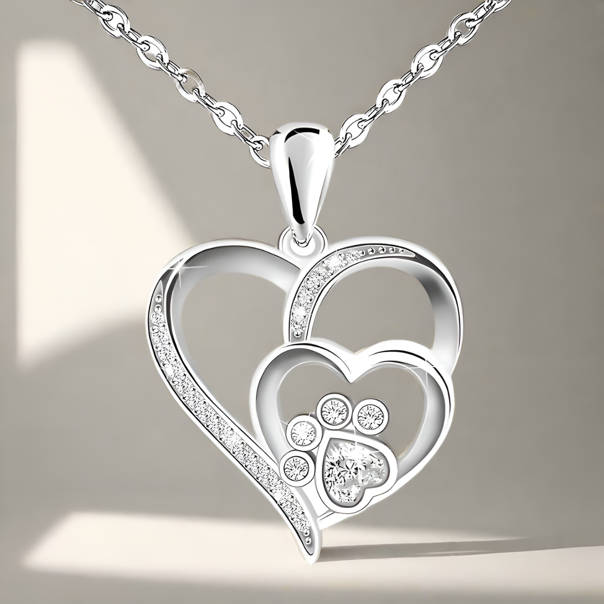 Minou – Collier Personnalisé Pattes de Chat et Amour
