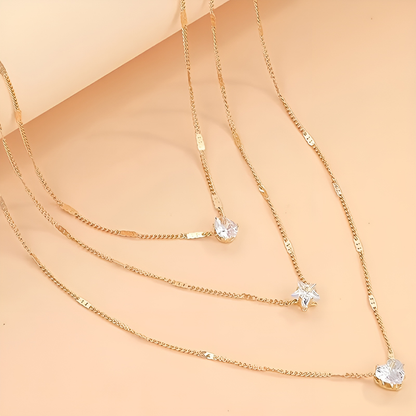 Stella – Chaîne Claviculaire avec Perles et Étoiles