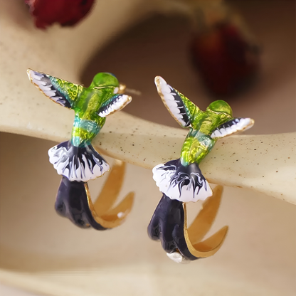 Lilou – Boucles d’Oreilles Colibri Élégantes