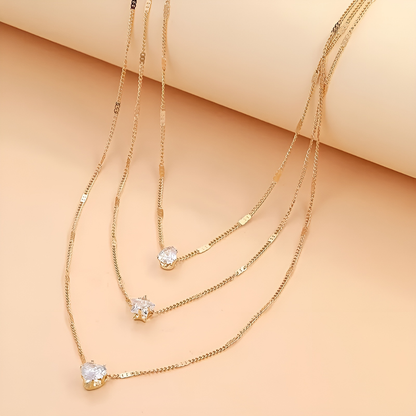 Stella – Chaîne Claviculaire avec Perles et Étoiles