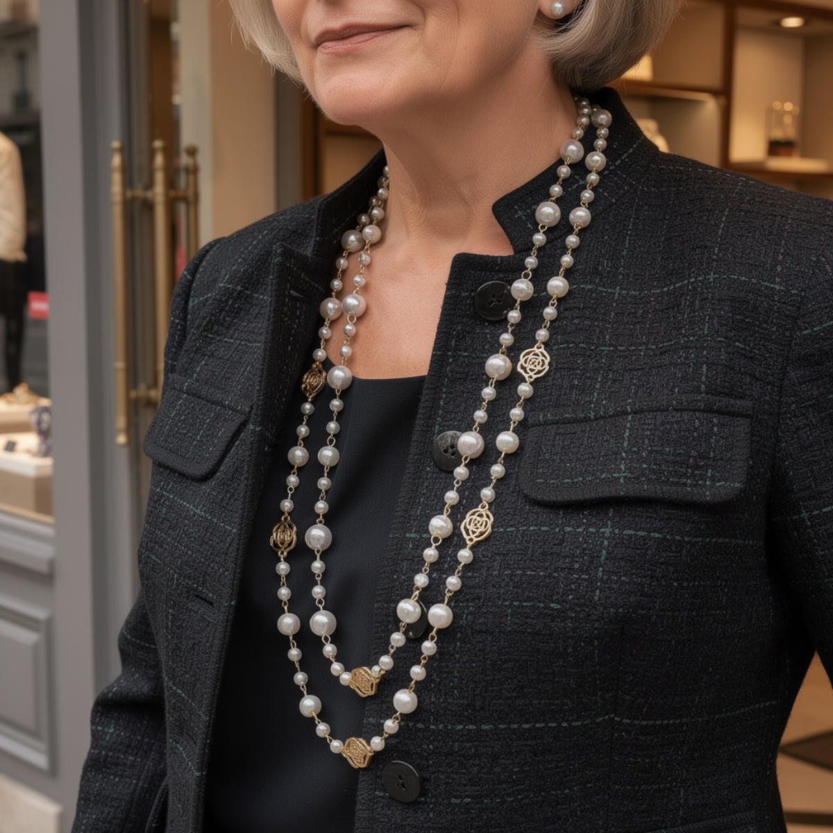 Jolie – Collier Multi-Couches Perles Rétro
