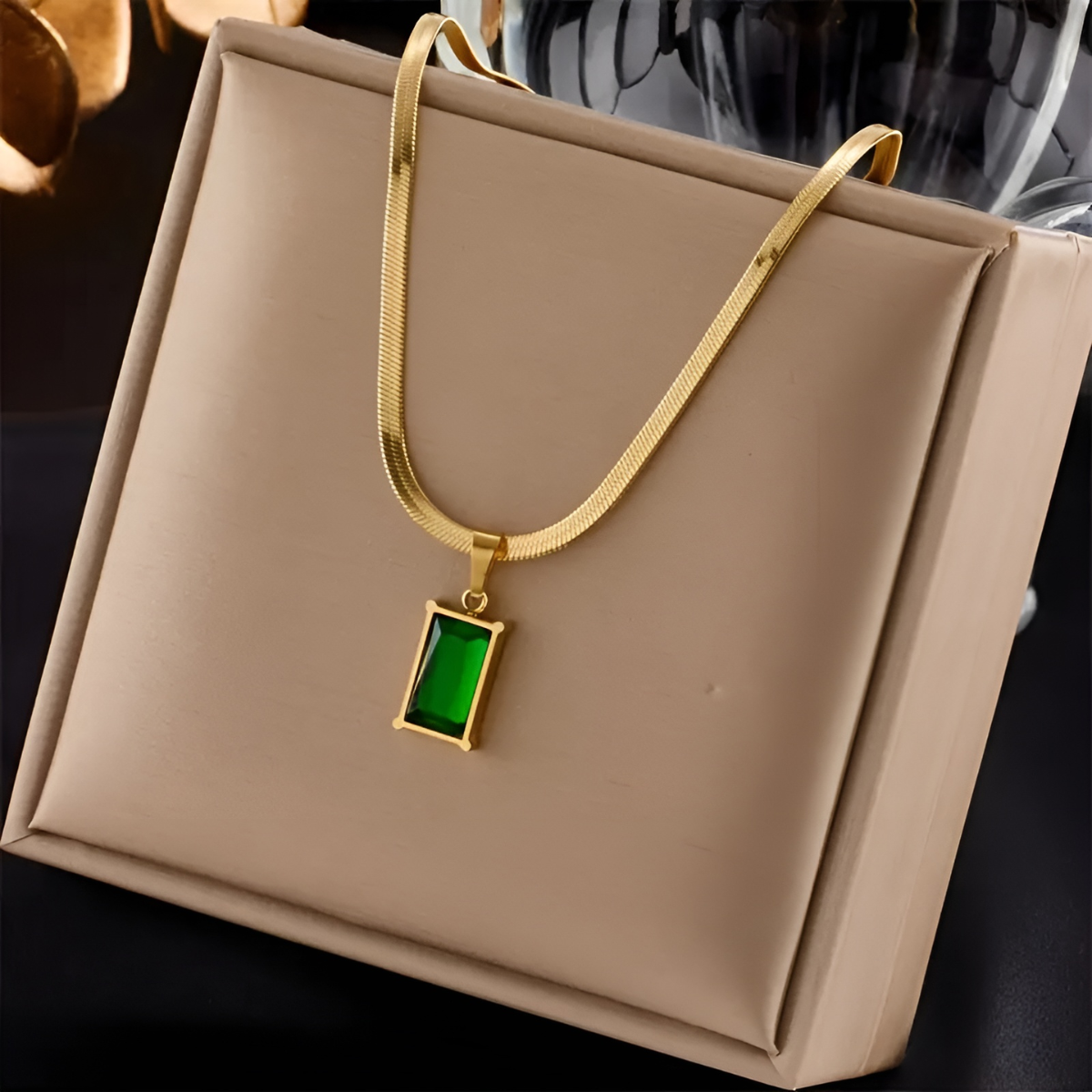 Emmie – Pendentif Émeraude et Zircon