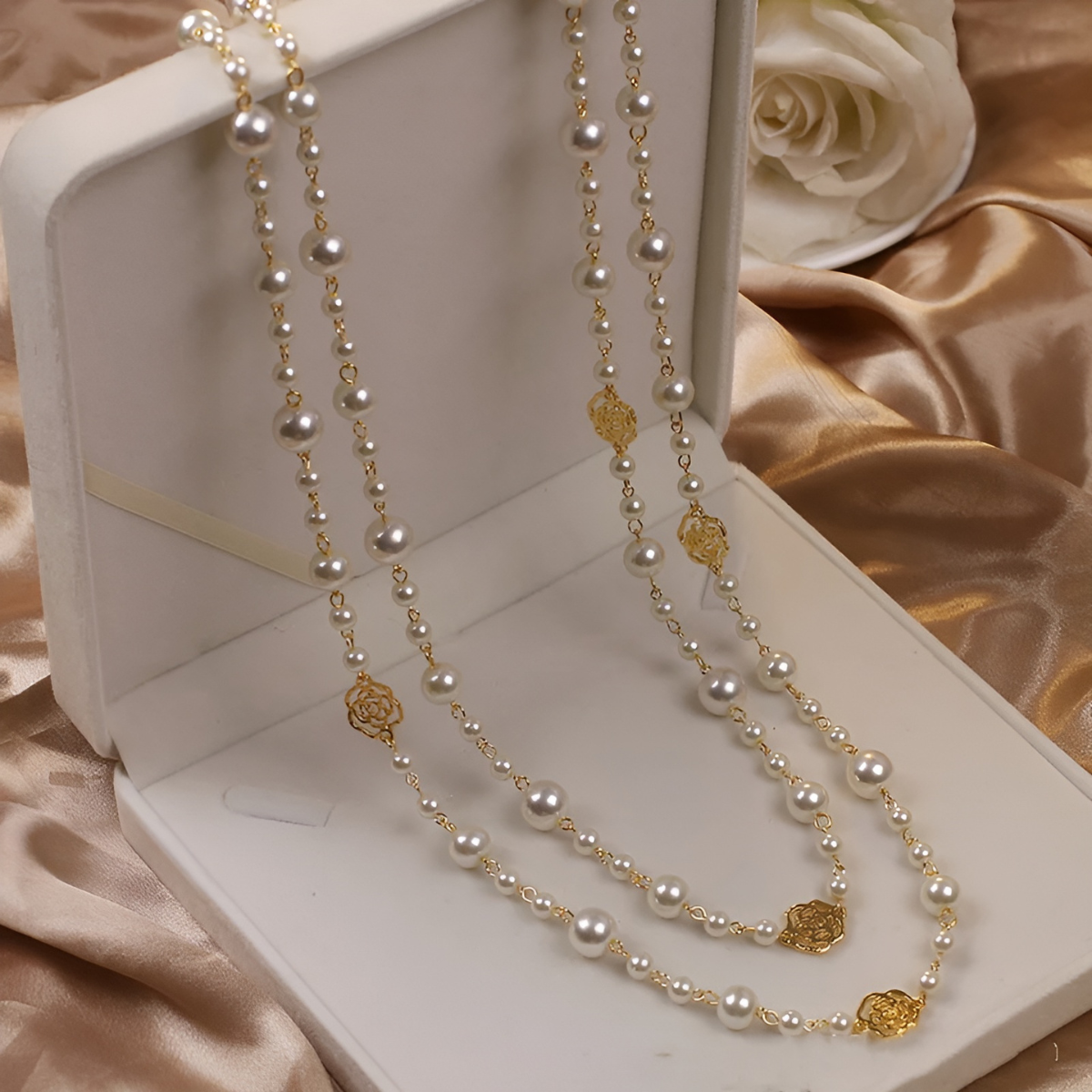 Jolie – Collier Multi-Couches Perles Rétro