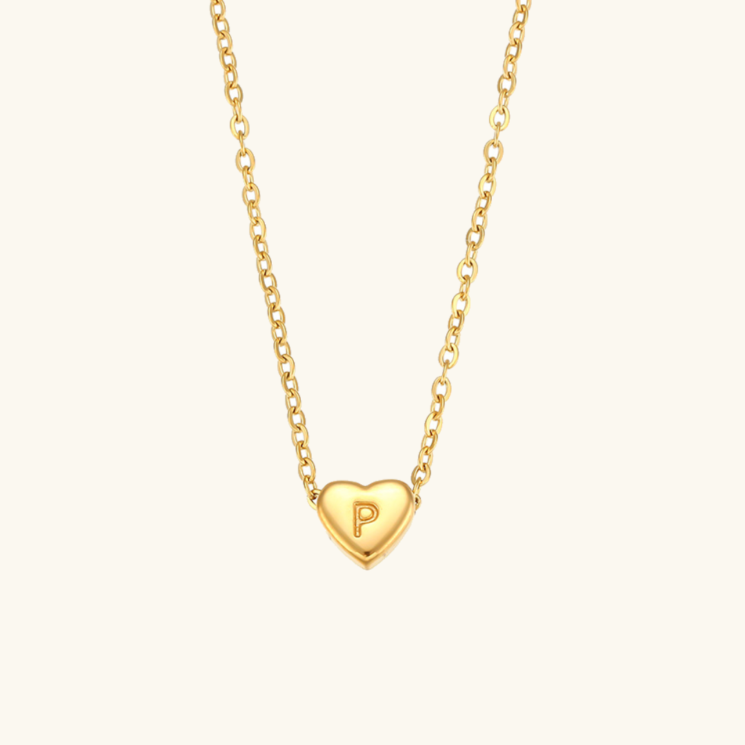 Arielle – Collier Cœur Initiale Doré