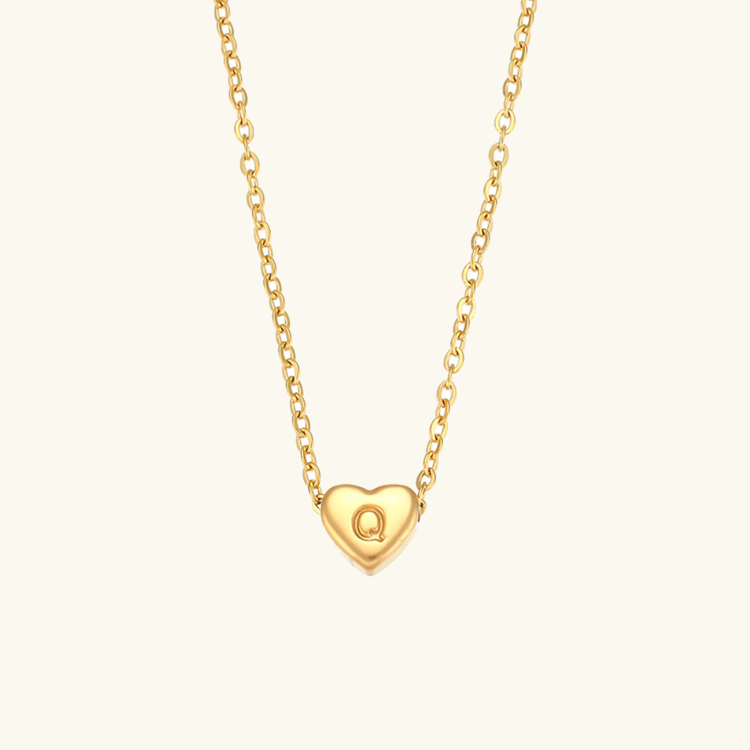 Arielle – Collier Cœur Initiale Doré
