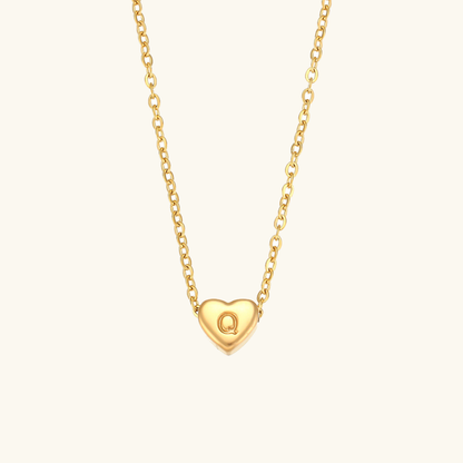 Arielle – Collier Cœur Initiale Doré