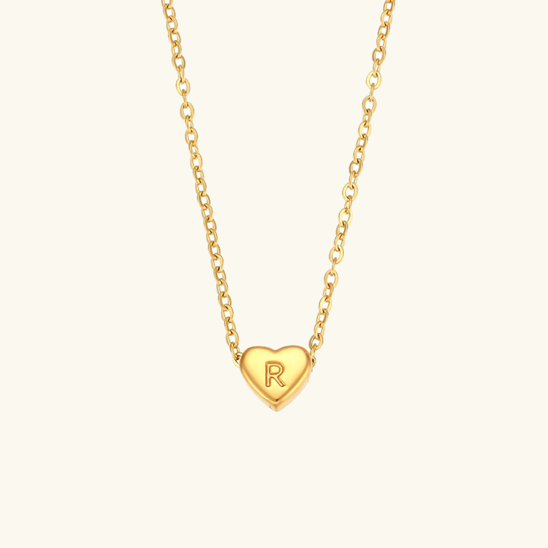 Arielle – Collier Cœur Initiale Doré