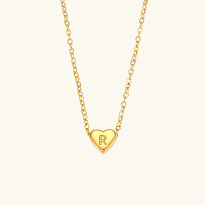 Arielle – Collier Cœur Initiale Doré