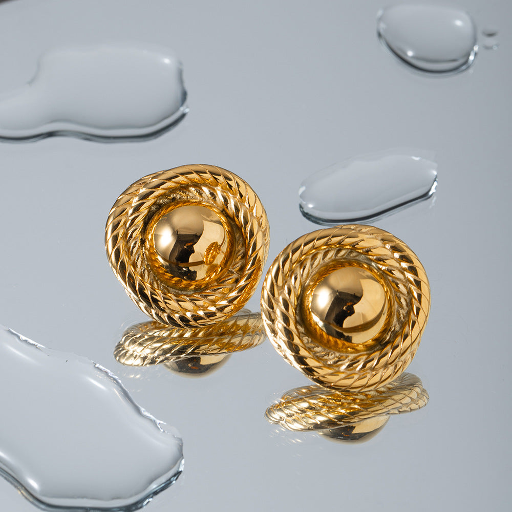 Denise – Boucles d'Oreilles Corde Dorée