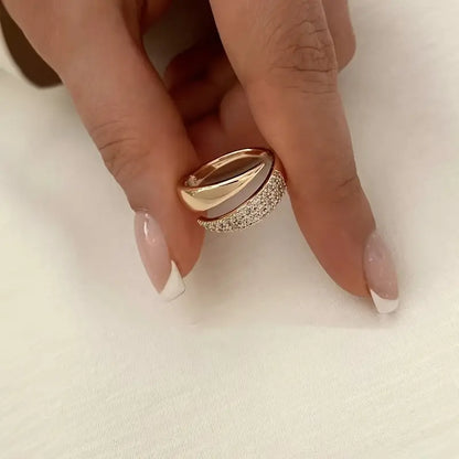 Emiko – Bague Or Jaune à Pierres Lumineuses