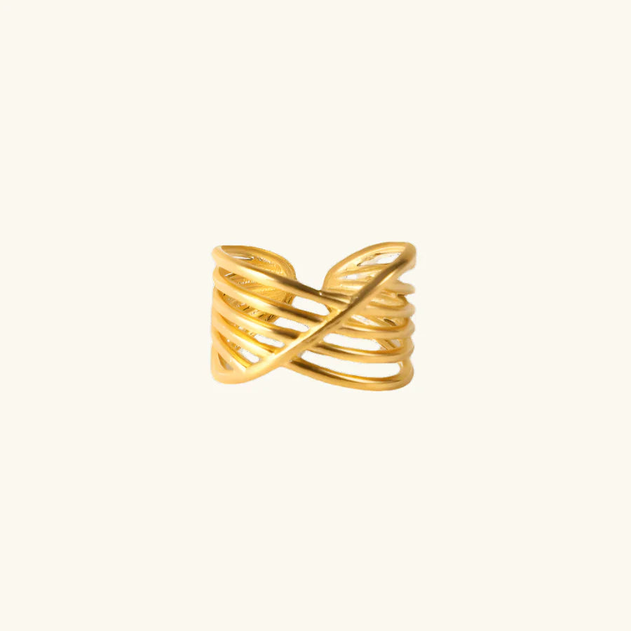 Letvia – Bague Multicouches Croisées