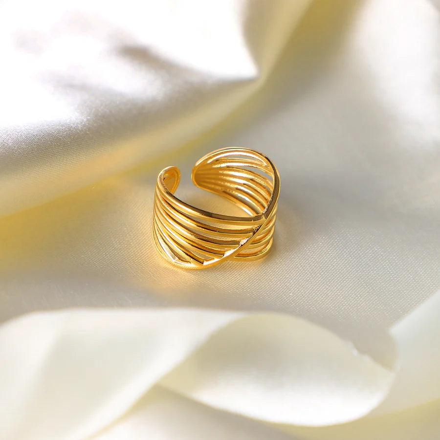 Letvia – Bague Multicouches Croisées
