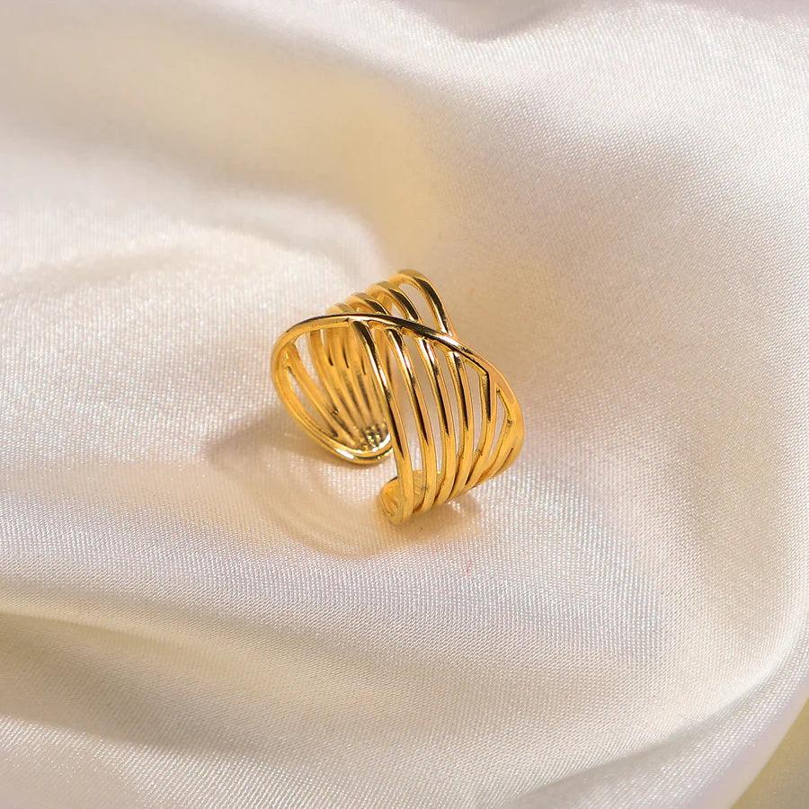 Letvia – Bague Multicouches Croisées