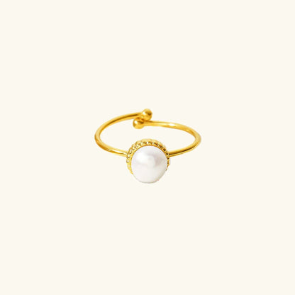 Solis – Bague Dorée avec Perle