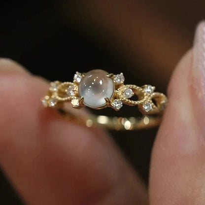 Sienna – Bague Pierre de Lune Sertie à la Main
