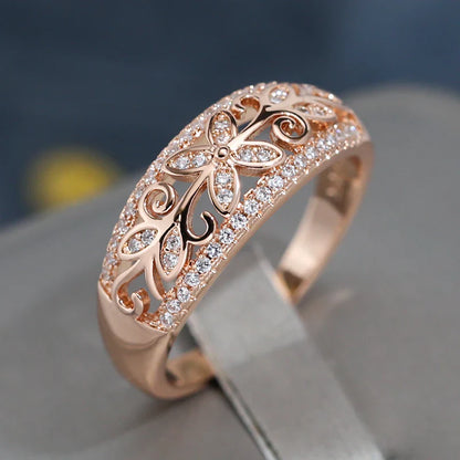 Athisa – Bague Florale en Cristal Éclatant