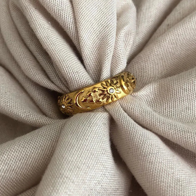 Lunea – Bague Céleste en Acier avec Zircon