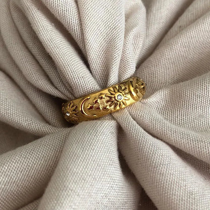 Lunea – Bague Céleste en Acier avec Zircon