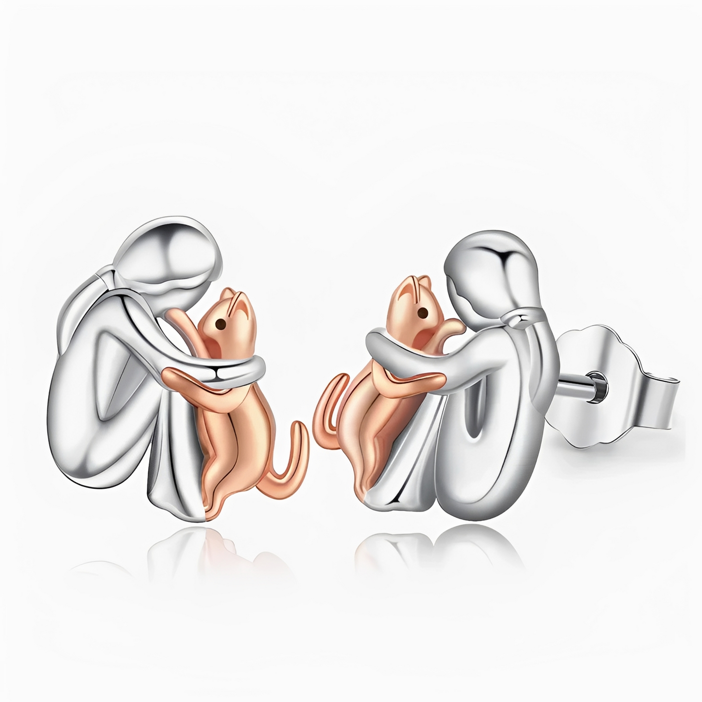 Miko – Boucles d'Oreilles Chat Bicolores