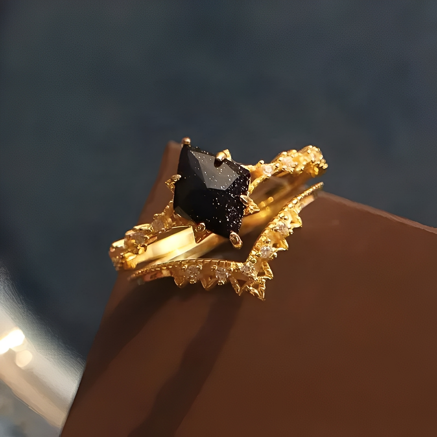 Nerisa – Bague Obsidienne Nuit Sombre