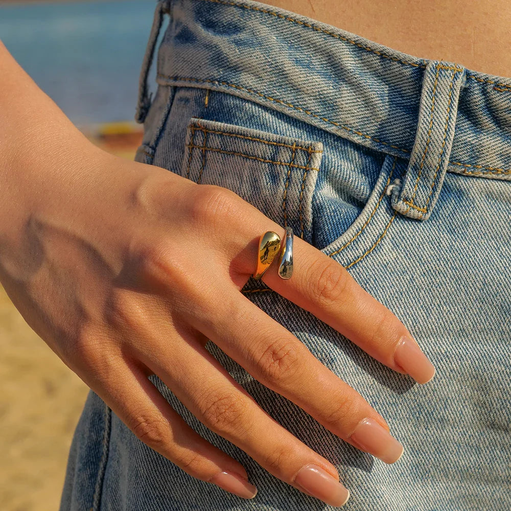 Molly – Bague goutte d'eau multicolore