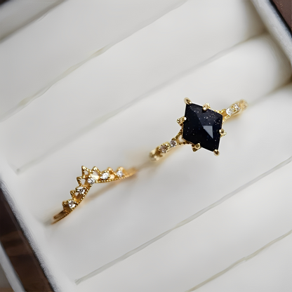 Nerisa – Bague Obsidienne Nuit Sombre