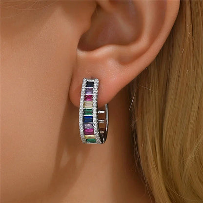 Aurelya – Boucles d’Oreilles Arc-en-Ciel Élégantes