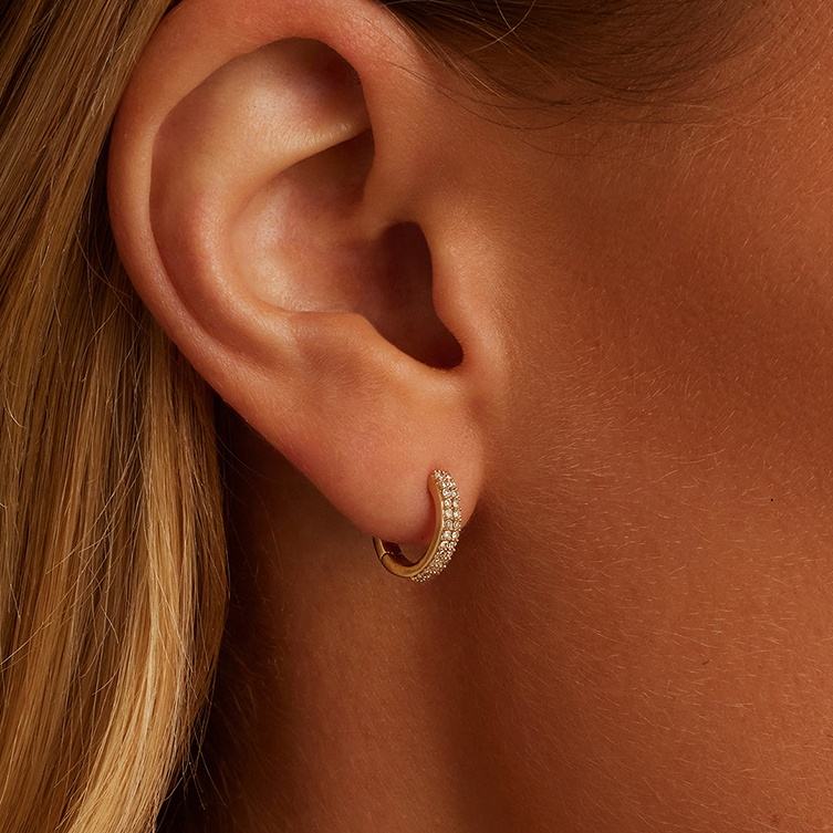 Nova – Boucles d’Oreilles Cercle Zircon Diamant Luxe Léger