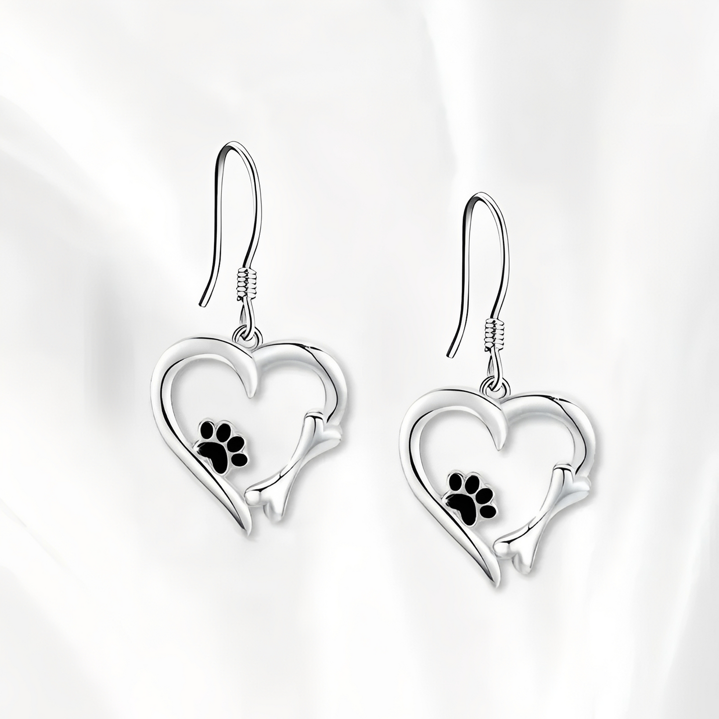 Elvie – Boucles d’Oreilles Chat & Pattes d’Amour