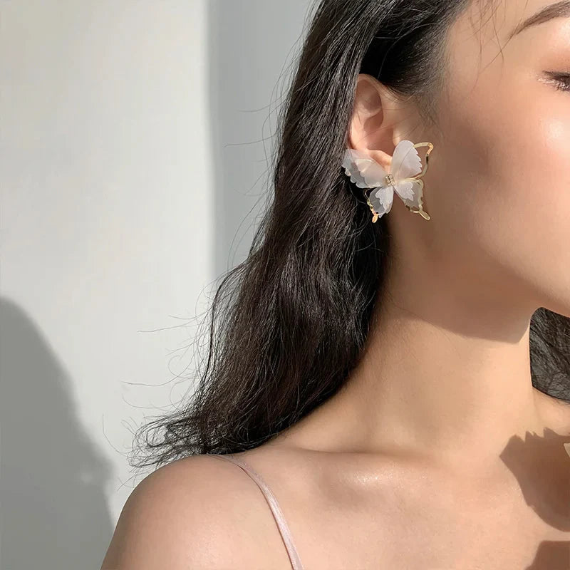 Jean – Boucles d’Oreilles Papillon en Maille Aérienne