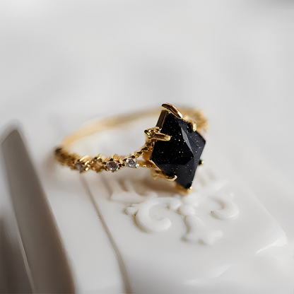 Nerisa – Bague Obsidienne Nuit Sombre