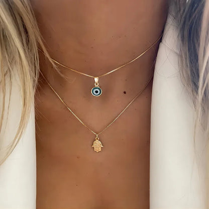 Sahar – Collier Deux Rangs Mauvais Œil
