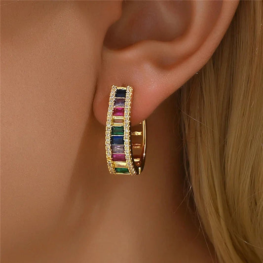 Aurelya – Boucles d’Oreilles Arc-en-Ciel Élégantes
