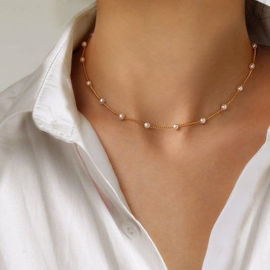 Yvaine – Collier de Perle avec Finition Dorée