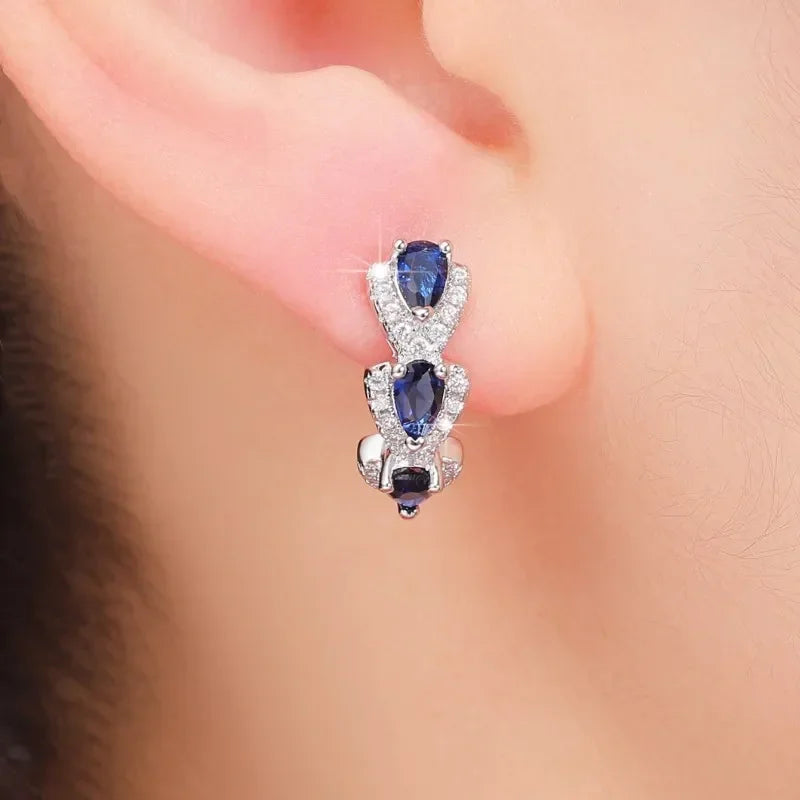 Ellie – Boucles d’Oreilles Royal Saphir Élégantes