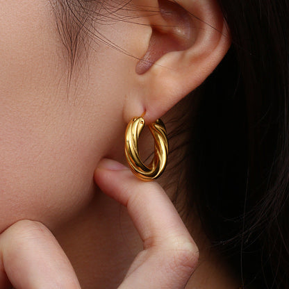 Marie – Boucles d’Oreilles Créoles Torsadées