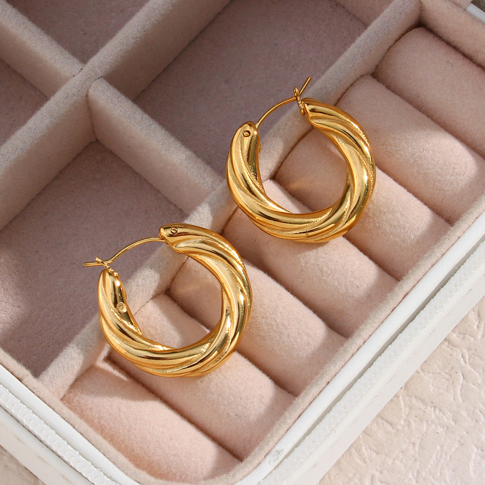 Marie – Boucles d’Oreilles Créoles Torsadées
